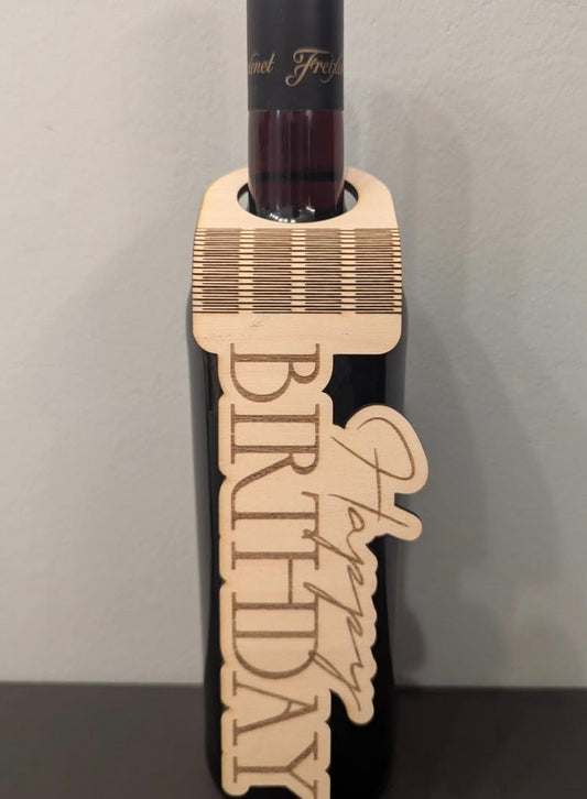 Geschenk • Flaschenanhänger - "Geburtstag - "HAPPY BIRTHDAY"